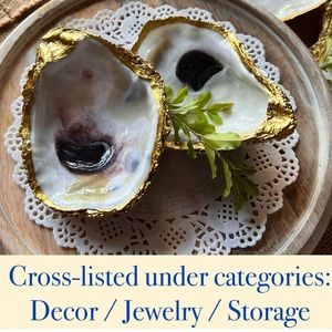 Set of Two Natural Gilded & Glazed Oysters